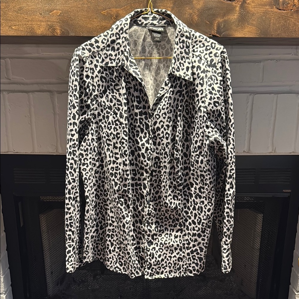Set of 3 - Leopard Print/Black/White Button-Up Shirts - Lane Bryant size 16